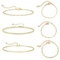 5 Stück Armband Damen Gold, Vergoldet Stapelarmbänder Edelstahl, Italian Charm Bracelet Gold, Figaro Armbänder Verstellbare Armband Set, Gold Schmuck für Damen