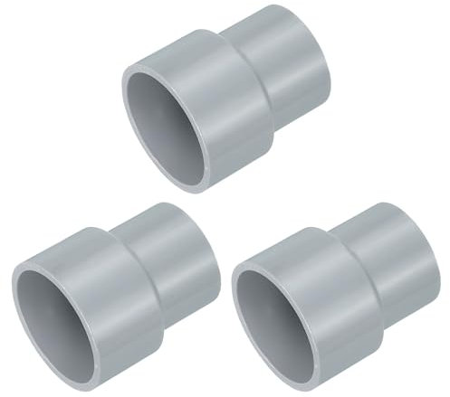 sourcing map 3 Pcs UPVC Reducer Pipe Fitting, 32x25mm PVC Straight Pipe Coupling Adapter Connector for Home Sewer Plumbing Water Line, Grey
