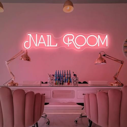 Panneau néon original pour salon de manucure - Esthétique - Rose - Suspension murale - Personnalisé - Pour salon de manucure