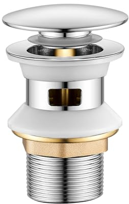 Desagüe para lavabo con rebosadero, tapón de lavabo cromado con rebosadero, válvula de desagüe con rebosadero, G 1¼