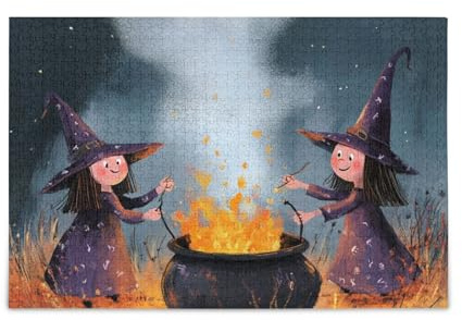 Cauldron Witchy Ritual Jigsaw Puzzle Wooden Puzzles Hard Games for Aged 1000 Piecing