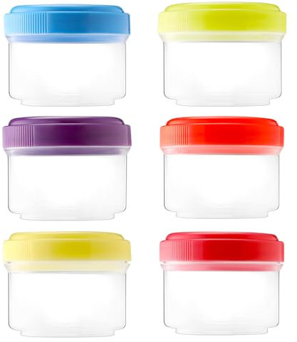 Fadayunn Small Plastic Containers with Lids Small Sauce Pots Plastic Pots with Sauce Containers with Lids Round Sauces Cups for Jars Dips Salads Chutney Restaurants Takeaway 1.8oz 35 mL