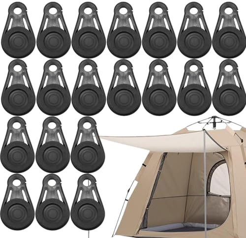 Pinces À Bâche - Lot De 20, Dispositifs De Préhension Robustes Et Légers Pour Tentes | Ancrages De Voile D'ombrage À Maintien Sécurisé, Kit De Tendeurs À Griffes Crocodiles Pour Abris De Véhicule, Pan