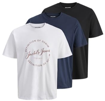JACK & JONES 3er Pack Herren T-Shirts Kurzarmshirts Grayson Tee Crew Neck