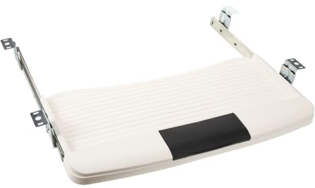 Veemoon Under Desk Keyboard Tray Sliding with Ergonomic Design Smooth Slide Out Platform for Keyboard and Mouse Space Saving White Tray with Pen Holder Easy Installation for Office Desk