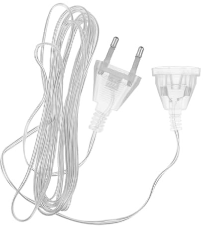 Toddmomy 2 Stück 3 Meter Verlängerungskabel für Lichterketten Flexibles und Durchsichtiges Kabel mit Eurostecker für Innen und Außenbereich Passend für LED Lampen und Weihnachtslichter