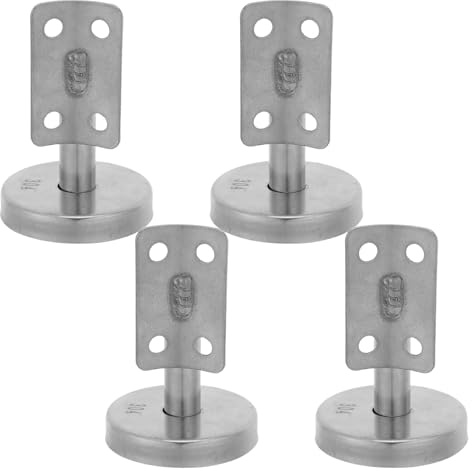 Healeved 4Pcs Stainless Steel Stair Banister Support Hardware, Wall-Mounted Handrail Fixed Brackets with 60Mm Straight and Adjustable Elbow for Indoor Outdoor Stairs