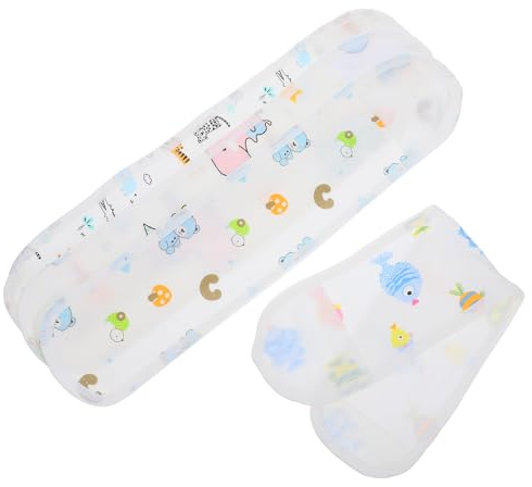 TOPPERFUN Ceinture Abdominale pour -Né 4 Pièces en Coton Doux Motifs Animaux Protection Nombril le Froid Taille Ajustable Enveloppe Ventrale Confortable pour Bébé