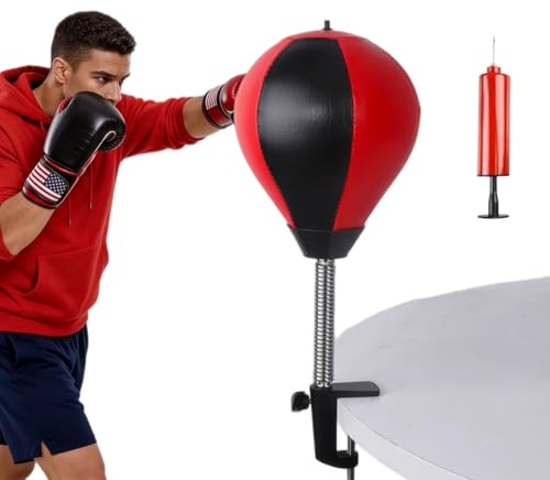 Ymswjgj Büro Punching Ball Büro Punchingball Punchingball Tisch Anti Stress Mini Boxsack Boxbirne Schreibtisch Antistress Mini Tischiboxsack Mit Tischklemme Desktop Boxsack - Inklusive Luftpumpe