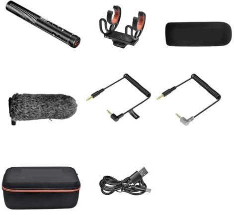 Microphone Super cardioïde Professionnel CVM-VM20 avec Support Antichoc, Microphone de caméra for Enregistrement vidéo(VM20)