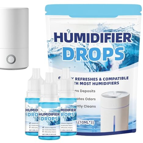 Descaling Drops For Humidifier - 30 Ml, Pack of 3 Natural Cleaning Solutions, Universal Tank Cleaner | Soft and Safe Humidifier, Diffuser, , Air Purifier