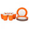van Well Vario Frühstücksset 12-teilig Kombi-Service 6 Personen - Geschirr-Set Kaffee, Frühstück & Tafel - je 6 kleine, flache Frühstücksteller & Kaffeebecher aus Porzellan - Orange