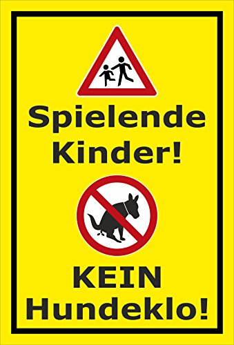 Melis-Folienwerkstatt Schild Kinder - Kein Hundeklo - 30x20cm - Bohrlöcher - 3mm Aluverbund – 20 VAR S00187-012-C