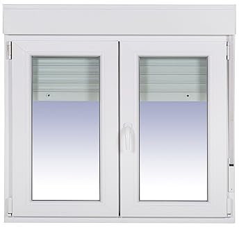 Ventanastock PVC 1200x1155 Practicable Oscilobatiente 2 hojas con Persiana de PVC