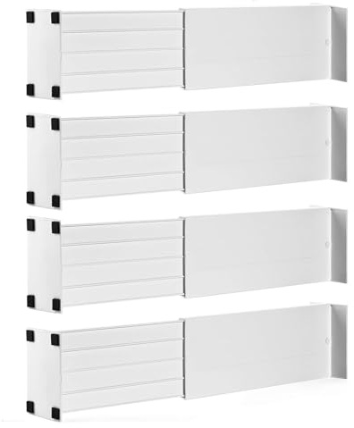 Dial Industries Dresser Drawer Organizer Dividers, Set of 4, 4.5 Deep