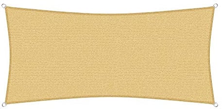 sunprotect 12022 Professional Sonnensegel, 6 x 3 m, Rechteck, Wind- & wasserdurchlässig, beige