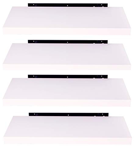 EUGAD Wandregal Wandboard 4er Set Hängeregal Holz Board Modern Weiß 30x23x3,8cm 0086QJ-4