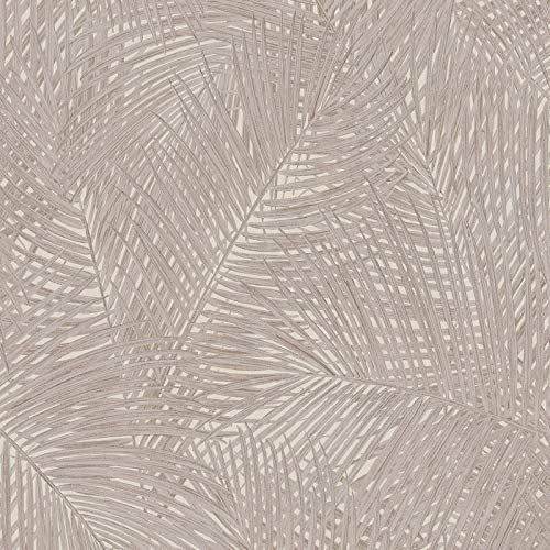 BRICOFLOR Papier peint intissé | Papier peint palmier, Papier peint feuille - Papier peint salle à manger, Tapisserie salon - Beige / Crème, Marron | Taille 10,05 x 0,53 m = 5.33 m² BR373712P671SUA