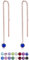 Orecchini Donna Blu Pendenti - Catena in Argento 925 Placcati Oro Rosa 18K - Brillanti Punto Luce