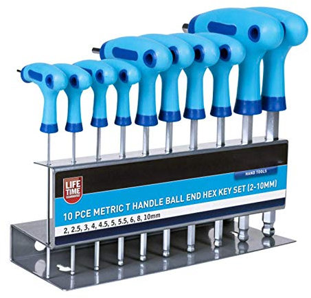 Blue Spot Tools 12186 Lot de 10 clés hexagonales métriques avec poignée en T (2-10 mm)