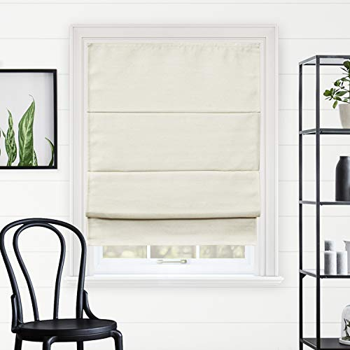 Chicology Roman Shades for Windows, Roman Window Shades, Roman Shades, Blackout Shades, Window Treatments, Window Shades for Home, Window Shade 29 W X 64 H, Del Mar Moon Shell (Blackout)