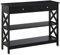 HOMCOM Console Table Side Desk w/Shelves Drawers Open Top X Support Frame Living Room Hallway Home Office Furniture Black