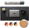 Nordik Kork Leder Schreibtischunterlage Kabelorganizer (Pebble Black 89 x 43 cm) Premium Erweitertes Mauspad für Home Office Zubehör - Rutschfestes veganes Leder Schreibtischunterlage Schutz