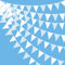 Wimpelkette, 10 m, Weiß, Stoff, Spitze, Banner, Partydekoration, Baumwolle, Wimpelkette, Dreiecksflaggen, Girlande für Weihnachten, Hochzeit, Geburtstag, Jahrestag, Kinderzimmer