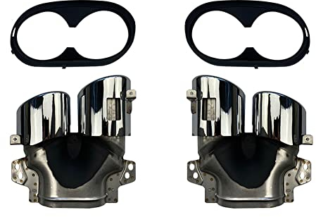Auto Auspuffblende Endrohr, Asudaro Doppelauspuff Edelstahl Auspuff Schalldämpfer Spitzen Heckstoßstange Auspuffblende Dekoration Zubehör für W177 A35 C118 Cla35 X247 Glb35 A45s Amg 2020+,Silber