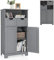 RELAX4LIFE Badezimmerschrank mit höhenverstellbarem Ablage, freistehender Badschrank, Badkommode mit 2 Schubladen & offenem Regalfach & Doppeltür, für Badezimmer & Wohnzimmer & Küche & Flur (Grau)