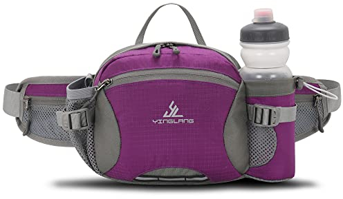 Sac Banane Femme et Homme Sacoche Banane de Sport avec Porte Bouteille Ceinture réglable pour Chien Promenade Randonnée Voyage