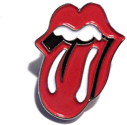 GBJUK Anstecknadel mit roten Lippen und Zunge, Emaille, mit Schmetterlingsverschluss auf der Rückseite, Metall