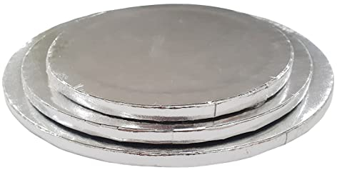 Set Of 3 Cake Drum Boards 12 10 8 Inch Silver Round Baking Base For Home Parties Weddings Birthdays Cupcakes Tier Display Stand