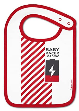 Audi collection 3202200700 Lätzchen (2 Stück) Baby Racer Loading Rennfahreranzug, weiß/rot, Einheitsgröße