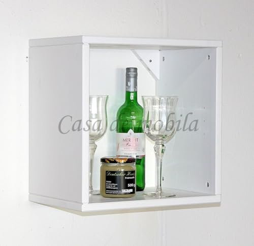 Massivholz Hängeregal Tom 39x39x26cm Fichte massiv weiß gewachst