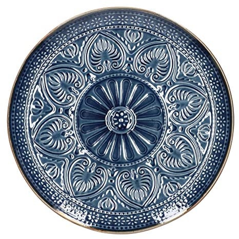 HOMLA Teller INDIE - Essteller - aus Steingut - Langlebig und Widerstandsfähig - Harte, Glänzende, Kratzfeste Oberfläche - Durchmesser 27cm, Grau