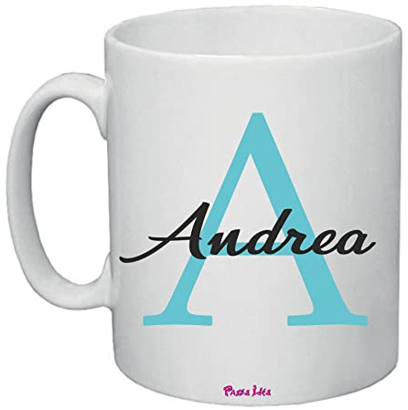 Regali Pazza idea Tazza Mug Ceramica nome Andrea - 8 X 10 cm - Decorata con Frase - Regalo Uomo - Coppie Innamorate - Personalizzabile