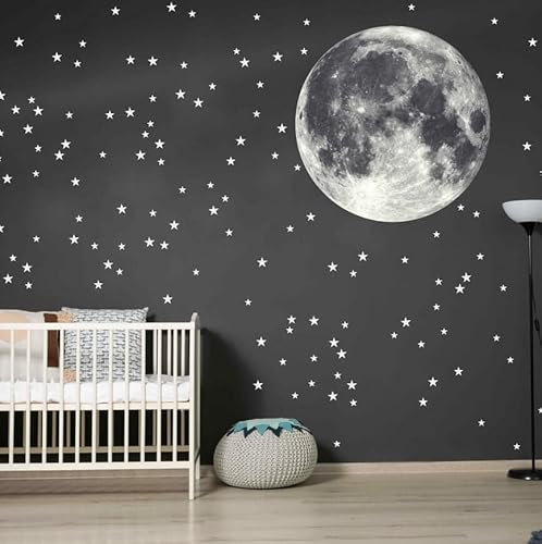 INSPIO Wandtattoo - Mond mit Sternen