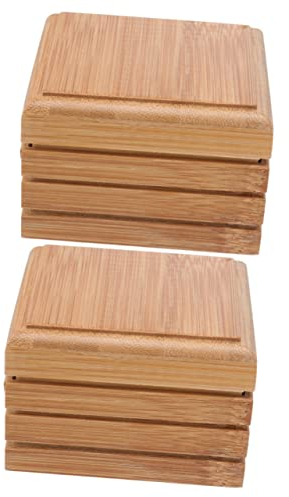 Zerodeko 2piezas Bandeja De Jabón De Bambú Natural para Almacenamiento Soporte De Jabón para Baño Contenedor Compacto y Práctico para Baños Cocinas