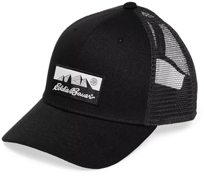 Eddie Bauer Recycelte Grafik Logo Hut, Schwarz, Einheitsgröße
