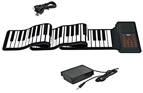 Harilla Digital Music Piano Keyboard, 128 Töne und Rhythmen Reiseklavier 88 Tasten Flexibles Klavier zum Aufrollen für Kinder