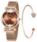 CIVO Damenuhr Set Minimalistisch Armreif Wasserdicht Edelstahl Mode Kleid Elegant Beiläufig Designer Braun