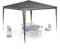 Relaxdays Pavillon, HxBxT: 2,5 x 3 x 3 m, PE & Stahl, wasserdicht, reißfest, Stecksystem, Partyzelt Garten, anthrazit