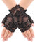 Yolev Schwarze Spitzenhandschuhe Damen Fingerlose Kurze Handschuhe Braut Hochzeits Handschuhe Abschlussball Teeparty Halloween Kostüm Zubehör