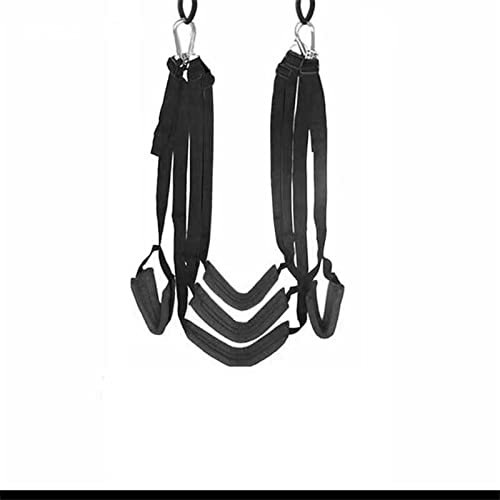 PRAQIA - Correa de yoga aérea, para exterior, columpio de interior, talla ajustable, color negro