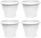 Acan Tradineur - Pack de 4 Macetas de plástico Redondas para Plantas y Flores Mediterránea con Orificios Inferiores. Recipiente, macetero Exterior e Interior del hogar - Color Blanco - 30 cm