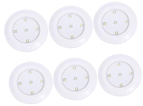 UKCOCO 6st Decken-touch-lampe Led-puck-licht Flur Deckenleuchte Treppenlampe Pat Nachtlampe Batteriebetriebenes Licht Unter Schrankbeleuchtung Wandleuchte Fernbedienung Weiß Küchenschrank