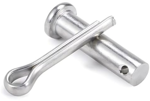 SYDARSYN Gabelkopfbolzen Einloch Gabelbolzen M12x50mm Flachkopf Scherstifte und Splinte (2 Stück)