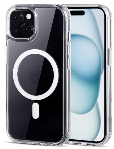 JProtect für iPhone 15 Plus Hülle für Magsafe (TOP Schutz & Magnetkraft) Magnetische Handyhülle Transparent für iPhone 15 Plus - Hülle Magnet für MagSafe Zubehör Case Stoßfest
