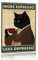 Metall-Blechschild im Vintage-Stil, schwarze Katze, Kaffee, Poster, Motiv: More Espresso Less Depresso, 20,3 x 30,5 cm